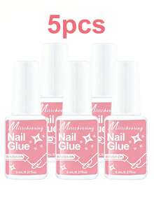 Misscheering 5pcs/3pcs/1pc Super Strong Brush-On Nail Glue For Acrylic Nails, Nail Tips And Press-On Fake Nails (8ml), Includes Sanding File For Glue Application And Broken Nail Repair. Acrylic Nail Glue, Nail Adhesive, Nail Glue Gel - 8ml - View 10