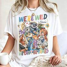 We're Wild And We Can't Be Tamed Disney Zootopia Shirt, Judy Hopps Nick Wilde Animal Tee, WDW Disneyland Animal Kingdom Tee Disney Oversized T-Shirt - trắng - Xem 1