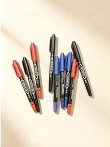 Small Double-Ended Marker, Waterproof, Oil-Proof, Fade-Resistant, Oil-Based Lining, Quick-Drying, Non-Fading, Dual-Tip, Multi-Color Pen, Large-Head Marker For Construction Edging, Fine-Tip Marker, Logistics Marker - Sets - View 6