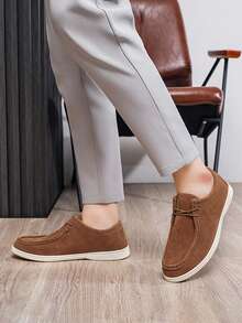 Zapatos de cuero formales para hombres, zapatos de cuero para todas las estaciones, zapatos de negocios con cordones de estilo colegial con suela gruesa, suela blanda, zapatos con aumento de altura, zapatos casuales juveniles - Marrón - Ver 6