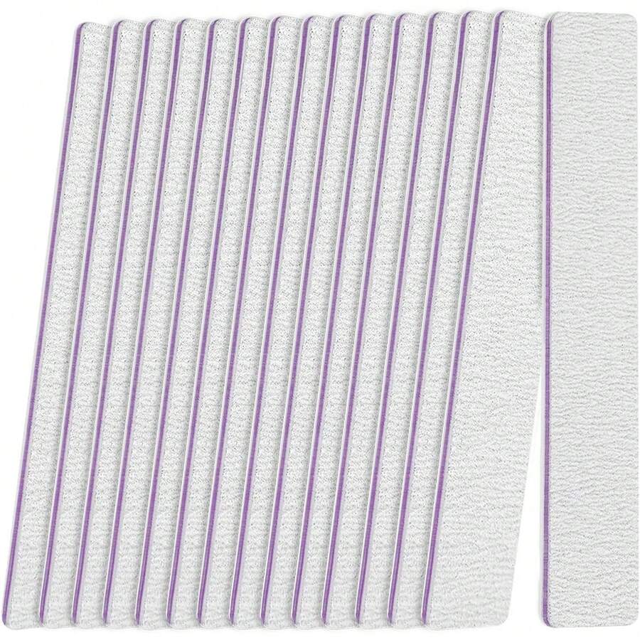 Bộ 12 dũa móng tay, độ nhám 180/240, thích hợp cho móng tay tự nhiên và móng acrylic, dũa móng tay hai mặt, dũa móng tay chuyên nghiệp, có thể tái sử dụng, màu xám. - Màu Xám nhạt - Xem 1
