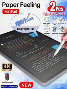 Yezodawee 适用于 iPad 第十代 10.9 英寸 (2022) / iPad 第十一代 A16 (2025) 的两片装升级版纸质触感屏幕保护膜，加厚磨砂 PET 薄膜，书写流畅，支持触控笔，高灵敏度，防眩光，防指纹，超薄纳米柔性屏幕保护膜，易于安装，磨砂纸质触感，兼容面容 ID 和 Apple Pencil，防刮擦，无气泡 - 2個 - 查看 36