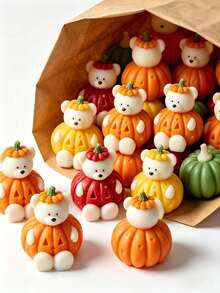 1pc Pumpkin Bear Shaped Silicone Mold, Perfect For Creative Stacking Pumpkin Bear Decoration, Suitable For Resin Casting Process, Fun Animal Pumpkin Decoration, Suitable For Halloween Parties And Home Decoration, Made Of Soft And Durable Silicone Material - Pumpkin Bear Mold - View 8