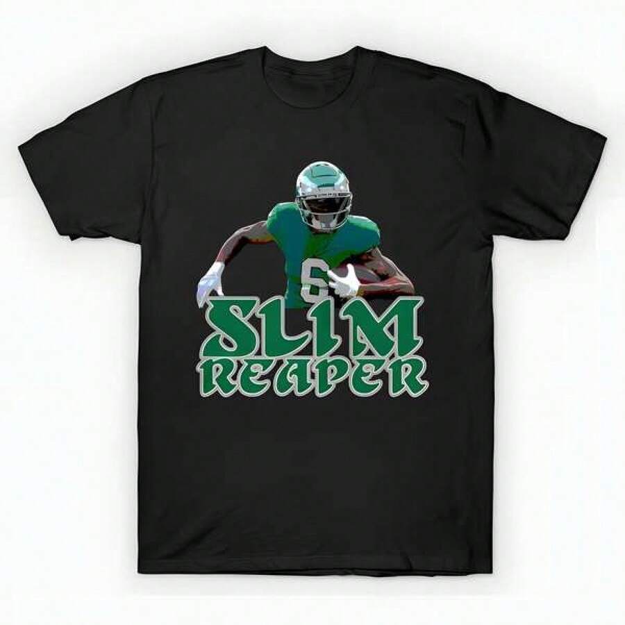Retro Kelly Philadelphia Football Slim Reaper T-Shirt unisex de la de algodón puro de alta densidad de 220 g. C-AmiS-eta uniS-ex 100 % aL-Godón de - Tejido de alta densidad. Apta para todo tipo de perS-onas, ya sean mujeres o hombres. Tejido duradero de alta C-Alidad apto para todas las estaciones, suave al tacto pero duradero. Tops transpirables. Conjuntos de otoño para mujer. Conjuntos de vaC-Aciones para mujer. Disfraz de Halloween para mujer. - Negro - Ver 1
