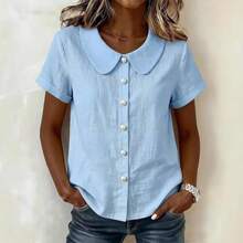 Women Blouses & Shirts - Sky Blue - View 3