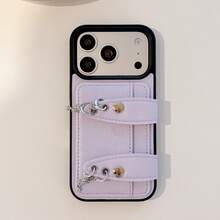 【新商品  】【韓国 オシャレ人気】あいふぉんケース　17 高級レストランスマホケース 韓国かわいい新デザインのスマホiphone17ケーススマホケース かわいい iPhone16ケース、耐衝撃性、iPhone17Proケース16 Pro Max/15 Pro/14/13に適合スマホケース>ドット  カードケース付き - パープル - チェックする 2