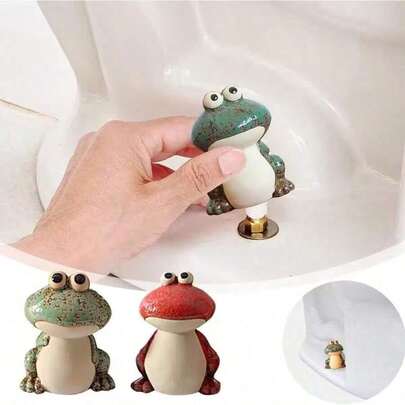 2pcs Toilet Bolt Cover, Frog Toilet Bolt Cover - Fun And Cute Bathroom Toilet Screw Cover - Decorative Toilet Cover For Toilet Bottom (Red And Green Frog)