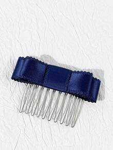 1pc Women's Elegant Solid Color Bowknot Hair Comb, Suitable For Daily Commute, Dates, Student, Hairstyle Accessory, Gift For Best Friend, Hair Comb - Multicolor - View 7