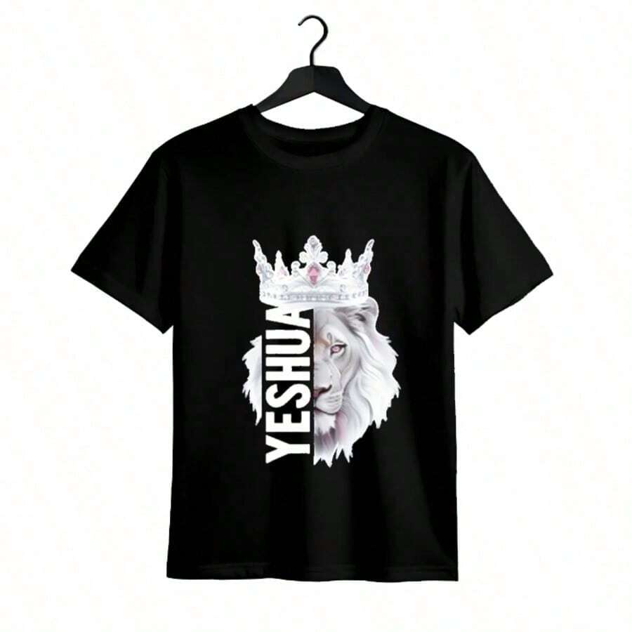 Tops para mujer Casual de Manga Corta para Mujer WXM% Algodón (Estampado Gráfico de León con) - s Gráficas / Tops para Mujer - Casual Negra: Estilo Urbano y para Fiestas - Adecuada para Uso Diario; Manga corta, cuello redondo, corte regular - El regalo perfecto para cumpleaños o días festivos - Hermosa ropa de verano para mujer - Negro - Ver 1