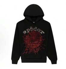 Hoodie-  Hoodie Spider Print Streetwear Unisex Oversized ,Sweatshirt For Men Women,Essentials Hoodie,Men Hoodies,Ropa Deportiva Hombre,Brand,Katseye Merch,Summerween,Camping Outfits Women, Hoodie Loose Fit Crew Neck Long Sleeve Hoodie, Fall Fits For Airport(S-2XL) - Black - View 7