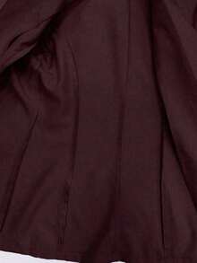 Blazer de lino de 3/4 de manga con cintura ajustable, diseño de botones, adecuado para ir al trabajo, eventos formales, fiestas elegantes, ropa de oficina - Primavera, Verano, Otoño - Morado - Ver 6