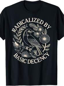 Camiseta floral inspirada en la etiqueta básica - Negro - Ver 1