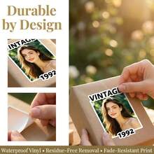 Personalized Keepsake Photo Decals, Custom Picture Stickers For Anniversary & Wedding, Romantic DIY Gift Labels For Couples, Family Milestone Decoration (Sticker Only) - Multicolor - View 2