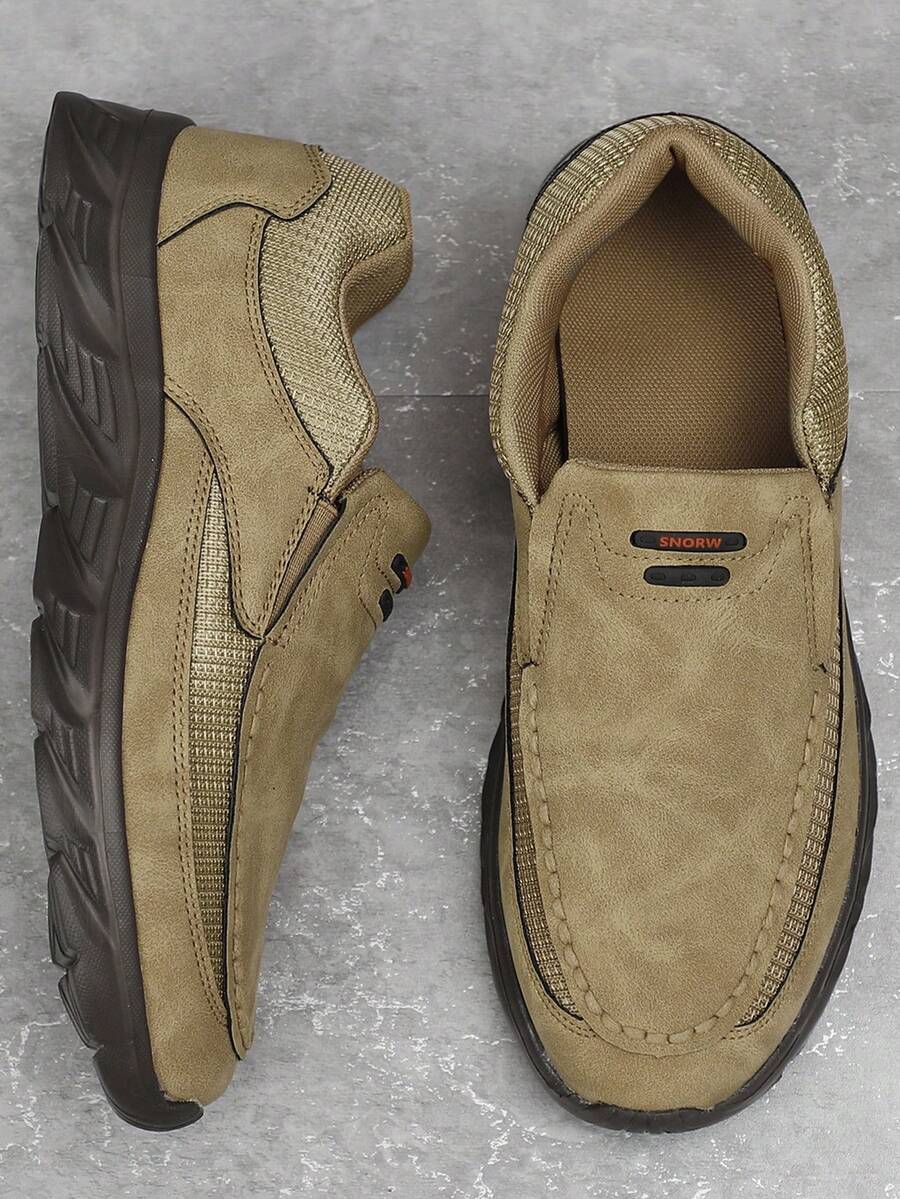 Mocasini casual confortabili pentru bărbați, pantofi casual pentru drumeții în aer liber, adidași ușori și respirabili - Kaki - Vizualizare 1