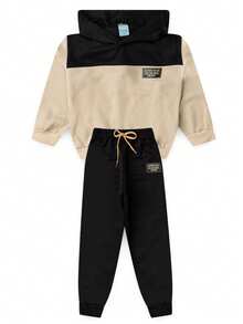 Boys' Winter Fleece Set With Hood, Pants And Jacket - 黑色 - 查看 12