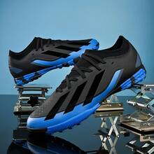 Men's Supportive Soccer Shoes, Unisex Soccer Shoes, Reinforced Ankle Protection, Stable Grip, Suitable For Outdoor Training, Injury Prevention, Professional Competitions, Adult Shoes - Black - View 3