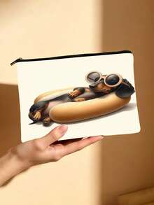 Túi đựng mỹ phẩm in hình chó Dachshund ngộ nghĩnh, túi đựng đồ vệ sinh cá nhân chủ đề xúc xích, túi hai mặt tiện dụng, thích hợp cho du lịch và sử dụng hàng ngày, món quà tuyệt vời cho những người yêu chó và người hâm mộ thú cưng. - Nhiều màu - Xem 4