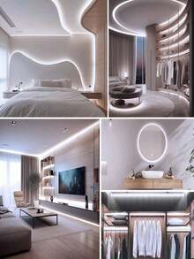 1/2/3/4/5/10m USB Powered Smart Motion Sensor LED Light Strip, Self-Adhesive Suitable For Wardrobe, Cabinet, TV, Living Room, Shoe Rack, Sofa, Flexible LED Light Strip, USB LED Light Strip With Sensor, 5V USB Powered, Warm White Light/1m/3 Meters/5m USB Powered Smart Motion Sensor LED Light Strip - White - View 5