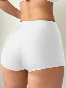 Fondo de bikini retorcido para mujer para la playa de verano y vacaciones - Blanco - Ver 2