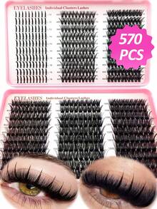 Rikuaild Large Capacity Eyelash Book 570/590 Pcs 10-18mm D-Curly Spikes Lashes DIY Eyelash Extensions, Manga+40D+60D+80D+100D+120D Individual Segmented False Eyelashes, Ultra Soft, Wedding Eyelash Clusters, Individual Eyelashes, Lashes, Fake Lashes - D - View 11