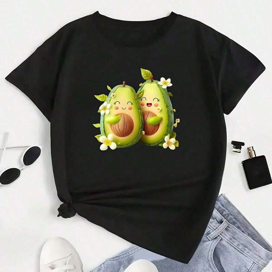FAST & CUSTOMIZABLE Durable And Washable Heat Transfer Decals, Two Cut Avocado Patterns, DIY Supplies For Clothing And Accessories, Making T-Shirts, Bags, Sweatshirts, Decorating Pillows With Heat Transfer Film - 彩色 - 查看 1