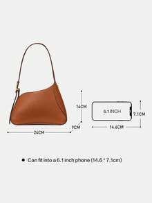 Kate Spade Bolsos pequeños tipo hobo de la serie KS 454 para mujer, bolso de hombro con correa ancha y gran capacidad. - Marrón - Ver 9