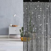 1 tấm rèm cửa dày màu bạc lấp lánh kích thước 100x200cm dùng để trang trí nhà cửa, phòng khách, phòng ngủ, sự kiện tiệc tùng, có tua rua và thiết kế vách ngăn. - nhiều màu - Xem 2