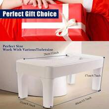 1pc Ergonomic Toilet Foot Stool, Anti-Slip Squatting Step Stool For Bathroom, Thickened Plastic Commode Stool - White - View 5