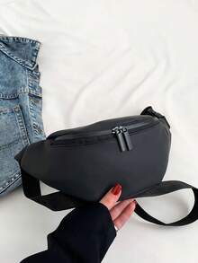 Fashion Waist Bag, Korean Style Sling Chest Bag, Suitable For Cycling, Running, Sports - Black - View 4