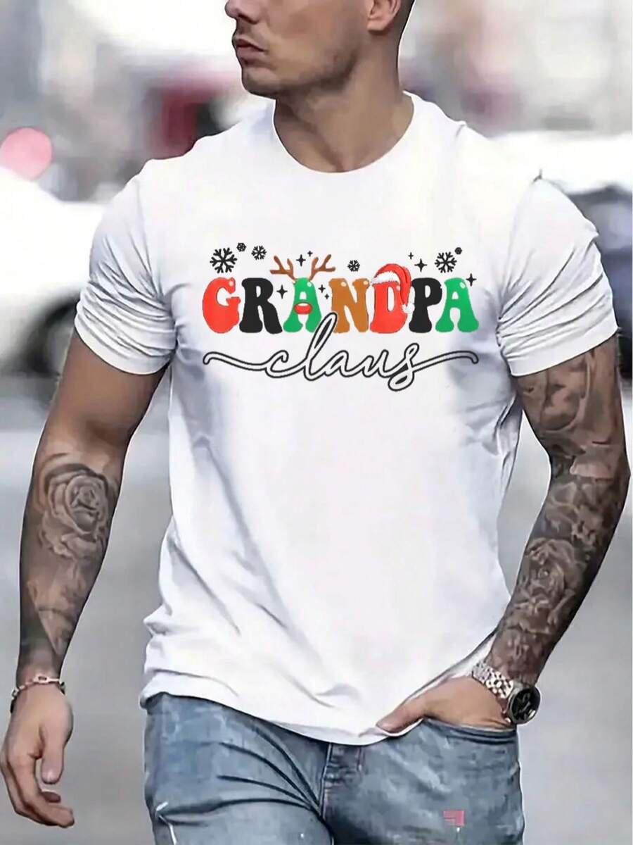 Men's Casual Short Sleeve T-Shirt, 1 Piece, 100% Heavy Cotton - Comfortable Crew Neck, Soft And Adorable T-Shirts, Loose And Comfortable - White - View 1