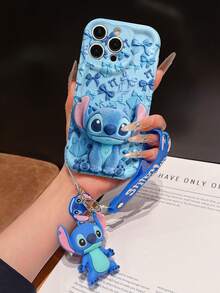 Disney Lilo & Stitch Phone Case With Stitch Charm And Stitch Lanyard - Cute Stitch Protective Case With Blue Bow Accent Background Design, Equipped With Delicate Stitch Decorative Lanyard And Beaded Bracelet For Easy Carrying, Compatible With IPhone 17, 16, 15, 14, 13, 12, 11 Pro Series, Ideal For Birthdays, Holidays, Anniversaries, Graduation Gifts, Or Any Special Occasion To Surprise Family, Friends, Classmates, And Loved Ones. - 白色 - 查看 7
