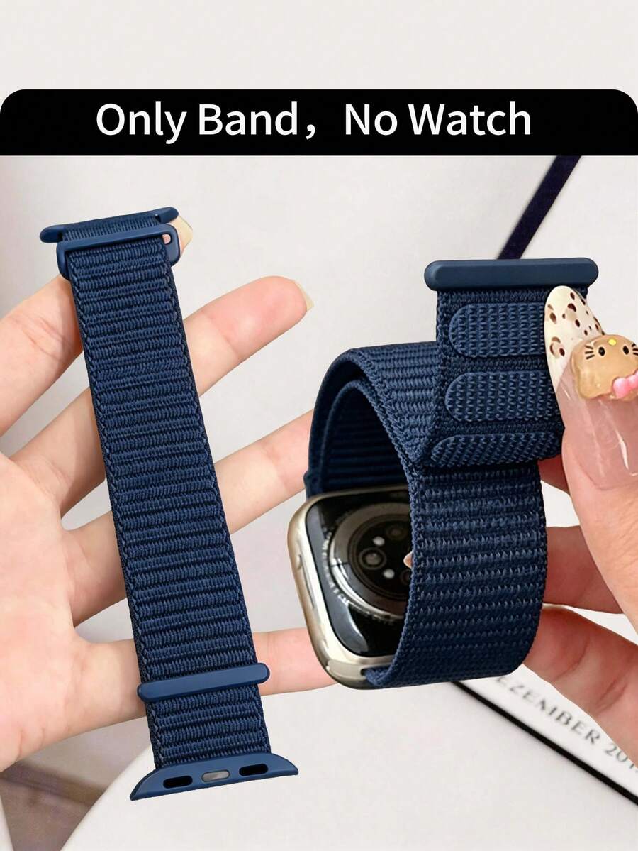 Huastonband 1入編織彈性尼龍髮圈 透氣舒適運動髮帶 女款 適用於Apple Watch 38/40/41mm、42/44/45/46/49mm 配件 Ultra3/2/1/Se/S11/S10/S9/S8/S7/S6/S5/S4/S3/S2/S1 適合戶外運動健身 青年時尚男女 夏季海灘配件 假期禮物