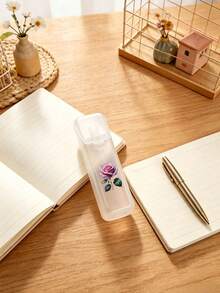 Caja organizadora de viaje portátil con hermoso patrón de rosas púrpuras - Caja de almacenamiento para palillos, hilo dental y artículos esenciales diarios, compacta y conveniente, organizador de viaje, caja organizadora mini, adecuada para transportar artículos pequeños, caja de pastillas de viaje a prueba de fugas, hisopo portátil - Multicolor - Ver 3