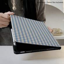 1 Stück Blaue Karomuster Tablet Schutzhülle, mit Stiftslot, mehrfach einstellbarem Magnetständer, Auto-Wake/Sleep-Funktion, kompatibel mit iPad Pro/Air, Pad 5/6/8, Pad, MatePad, Pad, kompatibel mit Honor Pad, Xiaoxin Pad - Verschiedenfarbig - Übersicht 4
