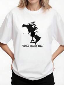 Camiseta de la Copa Mundial 2026, Camiseta Gráfica para Fanáticos del Fútbol, Regalo de Fútbol para EE. UU., Canadá y México, Camiseta para Fiesta de Seguimiento del Torneo - Negro - Ver 6