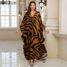 Beach Cover-Up With Central Woven Positioning Print, Cross-Border (41 Colors) Y8780 Y In Stock - Y8780-1 Brown Leopard Spot - View 9