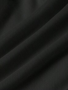 Top de chaleco de unicolor cubierto por una manga abullonada de malla color albaricoque para mujer - Negro - Ver 4