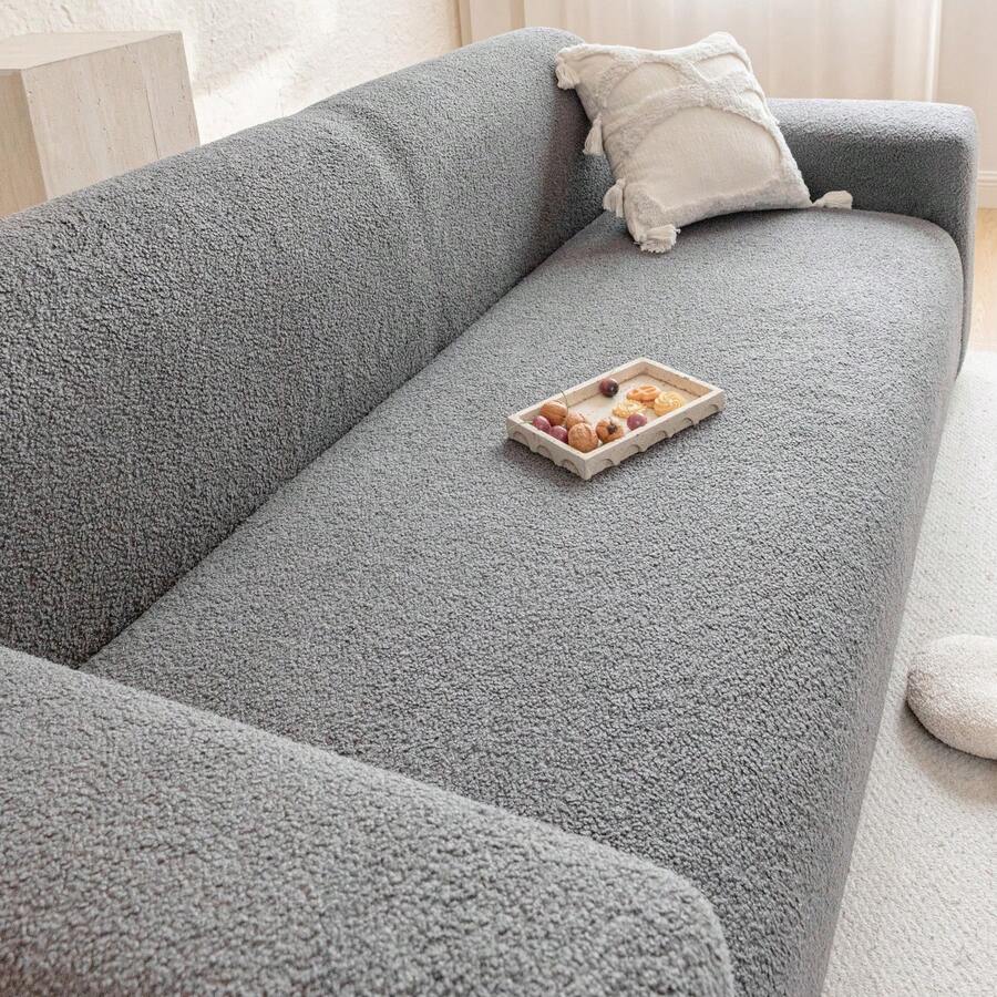 1pc Teddy Fleece Sofa Cover, Non-Slip & Durable, Pet-Friendly, Fade-Resistant, Versatile, Scratch-Proof, High Elasticity, Available In Multiple Colors, Fashionable & Comfortable, Machine Washable, Reusable, Suitable For All Seasons
