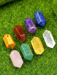 20*9mm Pendentif prisme hexagonal coloré - Quartz rose/Améthyste/Citrine, convient pour la fabrication de bijoux, bracelets, colliers DIY | Loisirs créatifs | Accessoires de matériel artisanal - 1 pièce - prisme hexagonal - Voir 4