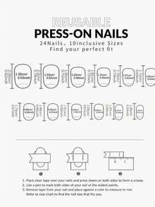24pcs/Set Medium Oval Press-On Nails, Minimalist Style With Retro Navy Blue Polka Dot Bow Pattern Design, Suitable For Girls And Women To Wear For Daily Dates And Parties - Multicolor - View 2