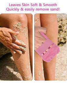 2 piezas Juego de limpieza de arena de playa, bolsa y cepillo de limpieza de arena, adecuado para vacaciones en la playa, camping (no incluye polvo de talco) - Ver 2