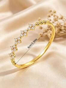 Camhanno 1 chiếc vòng tay bằng thép không gỉ mạ vàng 18K dành cho nữ, kiểu dáng giản dị và đa năng. - Nhiều màu - Xem 7