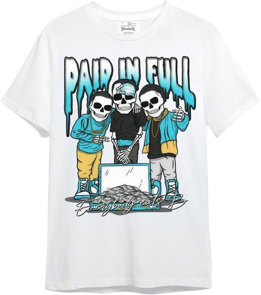 Dunkare Sneaker Match Graphic T-Shirt For Men And Women - Retro Gamma Blue 11s Streetwear | Unisex, Regular Fit, Vintage Style Y2K - 白色 - 所有人都已全額付款 - 查看 1