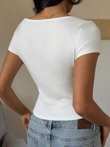 Camiseta de punto ajustada a rayas amarillas - Multicolor 4 - Ver 2