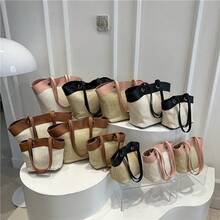 BV Bottega Small Andiamo Bolso de mujer tejido a mano de cuero genuinoBolsodebolso de manotipocuboconpatróntejidoparamujer,bolsodemarca,elegantebolsodemanoparaseñorabolsaderegaloexquisita,bolsodebolso de manodelujoparamujer,bolsocruzadodemodaparamujer,adecuadoparachicas,estudiantesnivel universitariodamasdeoficina,madresdemedianaedadparausodiario,comprasoficina,clase,reuniones,citas,actividadesalairelibretambiénunregaloidealparamujeres2026 Nuevo Bolso de Hombro Tipo Cesta Simple, Casual y a la Moda, Estilo Vintage de Verano para Mujer, Ideal para Vacaciones en la Playa - Caqui negro - Ver 3