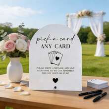 Playing Card Guest Book Sign, Pick A Card Guestbook Wedding Table Sign, Unique Wedding Guestbook Sign, Sign Our Guestbook Sign - View 1