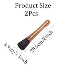 2Pcs 8 Inch Stainl Steel Muddler With Grooved Nylon Head Profional Bar Tool For Mixing Fruit Cocktails Herbs Ice Antique Copper - View 2