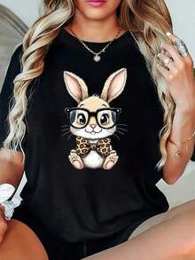 Tallas Grandes, Camisetas de Verano Tallas Grandes, Camisetas Casuales de Verano para Pascua QL20260123007, Camisetas Holgadas con Estampados - Multicolor - Ver 1