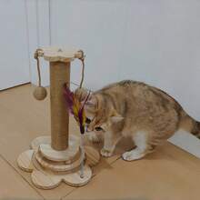 1件套坚固耐抓猫抓柱和逗猫棒玩具，28厘米大尺寸稳定底座，耐用剑麻绳，非常适合猫咪日常玩耍和磨爪。 - 46.5*28 - 查看 6