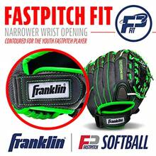 Franklin Sports Molino de Viento Serie Ligero Guante de Softball, 27.9 cm - Gris/Lima - Ver 4